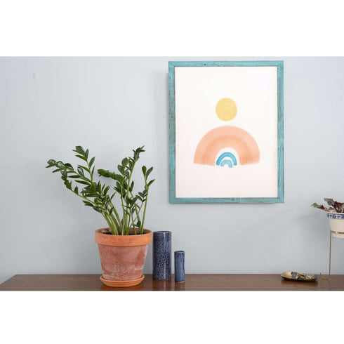 12" x 16" Blue Solid Wood Hanging Picture Frame