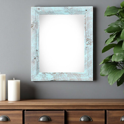 16" x 20" Blue Solid Wood Hanging Picture Frame