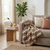 Beige Faux Fur Ombre Plush Throw