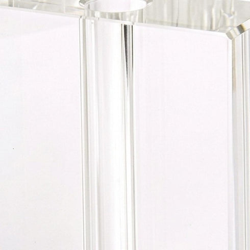 6" Clear Square Crystal Glass Table Vase