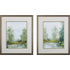 Set of Two Green Forest Landscapes Framed Wall Art