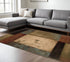 8' X 11' Beige And Brown Floral Block Pattern Area Rug
