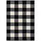 7' X 9' Black And Ivory Gingham Area Rug