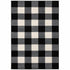 7' X 9' Black And Ivory Gingham Area Rug