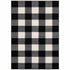 7' X 9' Black And Ivory Gingham Area Rug