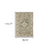 8' X 11' Beige And Gray Medallion Distressed Area Rug