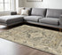 8' X 11' Beige And Gray Medallion Distressed Area Rug