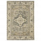 8' X 11' Beige And Gray Medallion Distressed Area Rug