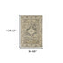 8' X 11' Beige And Gray Medallion Distressed Area Rug