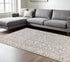 8' X 11' Blue And Ivory Oriental Distressed Area Rug