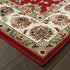 8' Red And Ivory Runner Rug
