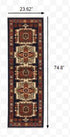 8' X 11' Blue And Red Medallion Area Rug
