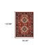 8' X 11' Red And Blue Oriental Area Rug
