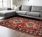 8' X 11' Red And Blue Oriental Area Rug