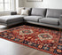 8' X 11' Red And Blue Oriental Area Rug