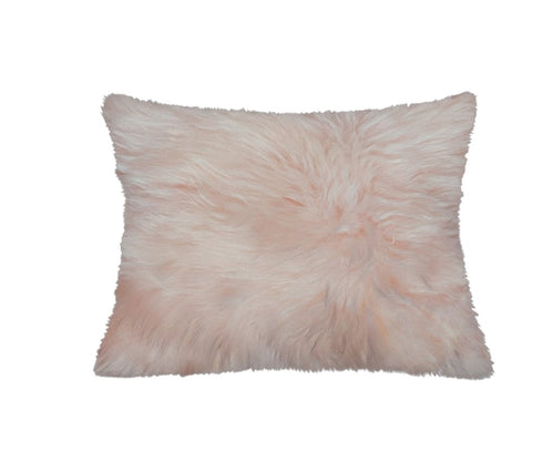 Set Of Two Blush Natural Sheepskin Square Pillows