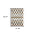 8' X 11' Gray And Taupe Ikat Pattern Area Rug