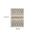 8' X 11' Gray And Taupe Ikat Pattern Area Rug