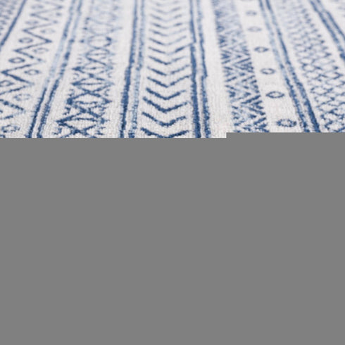 5' X 8' Navy Blue Decorative Stripes Area Rug
