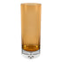 11" Amber And Clear Cylinder Lead Free Crystal Table Vase