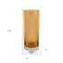 11" Amber And Clear Cylinder Lead Free Crystal Table Vase