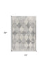 2' X 3' Gray Distressed Trellis Pattern Scatter Rug