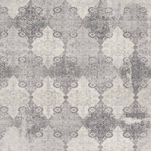 2' X 3' Gray Distressed Trellis Pattern Scatter Rug