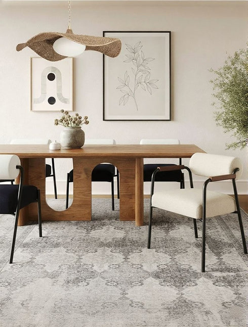 2' X 3' Gray Distressed Trellis Pattern Scatter Rug