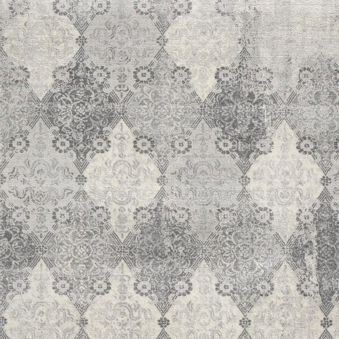 2' X 3' Gray Distressed Trellis Pattern Scatter Rug