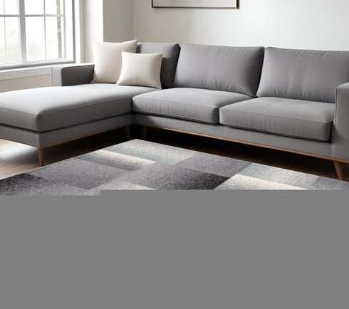 8' X 11' Gray Modern Geometric Area Rug