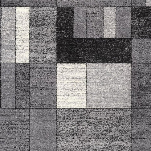 8' X 11' Gray Distressed Geometric Area Rug