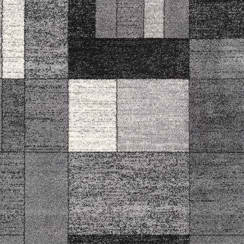 8' X 11' Gray Distressed Geometric Area Rug