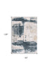 8' X 11' Cream And Blue Abstract Patches Area Rug