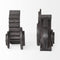 Set of Two Matte Black Industrial Cog Bookends