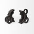 Set of Two Matte Black Industrial Cog Bookends
