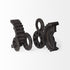 Set of Two Matte Black Industrial Cog Bookends