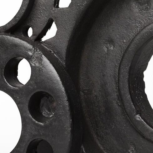 Set of Two Matte Black Industrial Cog Bookends