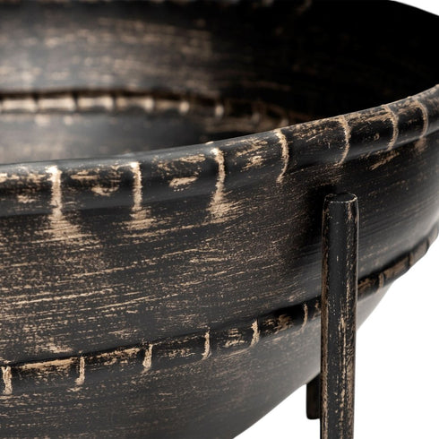 Set of Two Black Metal Decorative Bowl