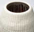 21" White Striped Ceramic Cylinder Floor Vase