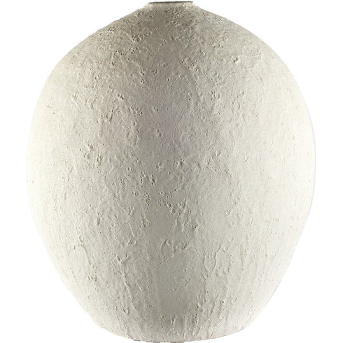 23" White Cylinder Ceramic Floor Vase