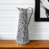 20" Black And White Cylinder Metal Urns Jars