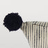 Beige And Midnight Pom Pom Square Accent Pillow Cover