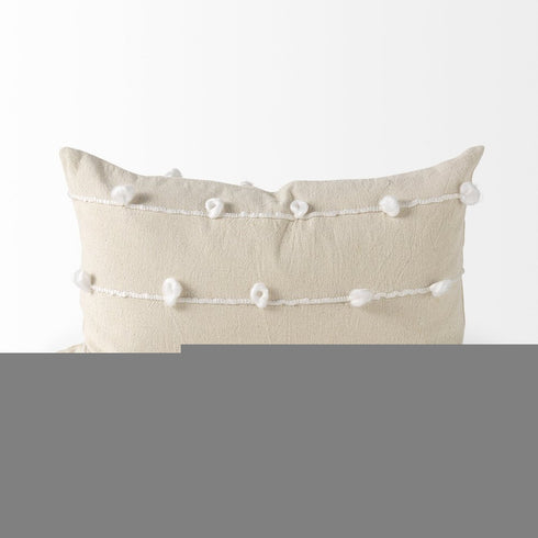 Clouds On Cream Canvas Lumbar Pillow Cover