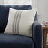 Off White Pillow Cover With Ash Gray Stripes