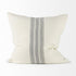 Off White Pillow Cover With Ash Gray Stripes