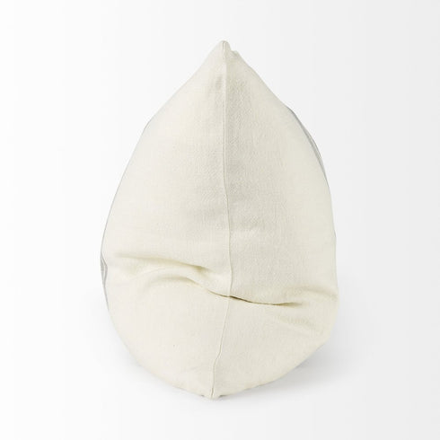 Off White Pillow Cover With Ash Gray Stripes