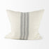 Off White Pillow Cover With Ash Gray Stripes