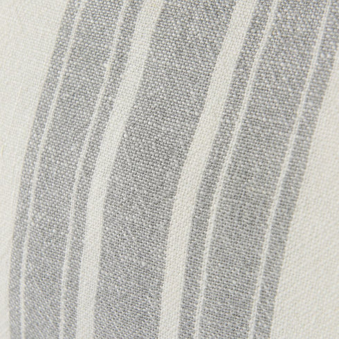 Off White Pillow Cover With Ash Gray Stripes