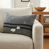 Dark Gray Detailed Lumbar Throw Pillow Cover