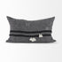 Dark Gray Detailed Lumbar Throw Pillow Cover